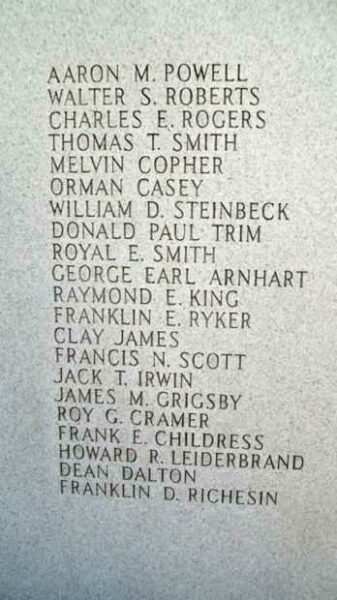 JOPLIN WORLD WAR II MEMORIAL STONE B