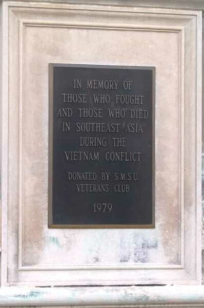 S.M.S.U. VETERANS CLUB VIETNAM WAR MEMORIAL