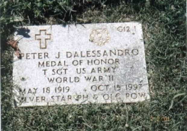 PETER J DALESSANDRO MEDAL OF HONOR WAR MEMORIAL GRAVE STONE