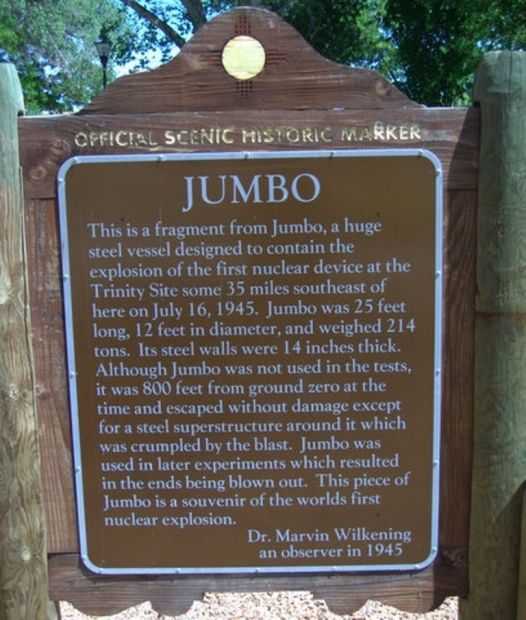 JUMBO WAR MEMORIAL MARKER