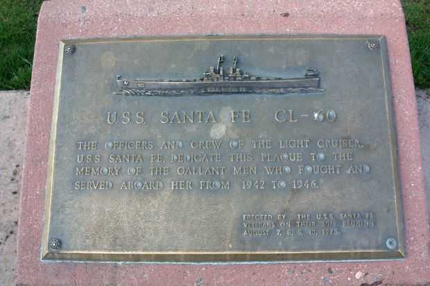 U.S.S. SANTA FE CL-60 WAR MEMORIAL PLAQUE