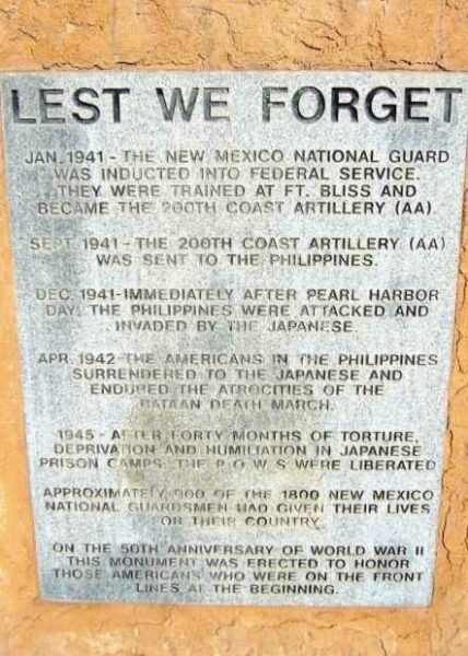 DEMING LEST WE FORGET WAR MEMORIAL DEDICATION PLAQUE