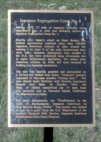 JAPANESE SEGREGATION CAMP NO. 1 MEMORIAL PLAQUE