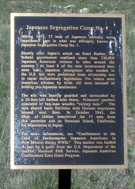 JAPANESE SEGREGATION CAMP NO. 1 MEMORIAL PLAQUE