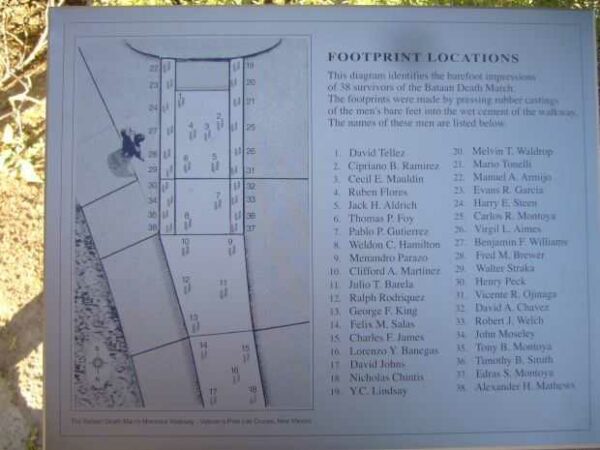 THE BATAAN DEATH MARCH MEMORIAL WALKWAY PLAQUE