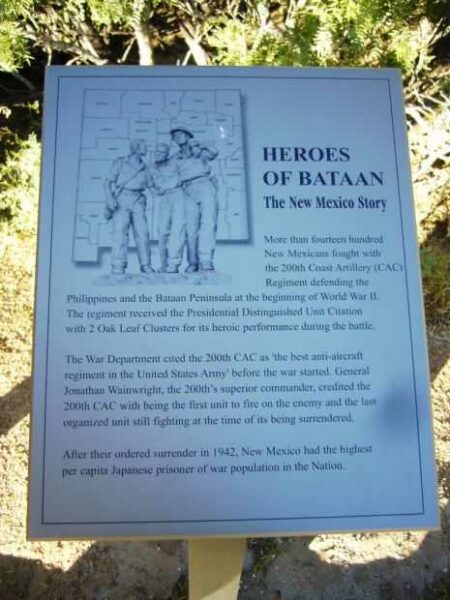 HEROES OF BATAAN WAR MEMORIAL PLAQUE