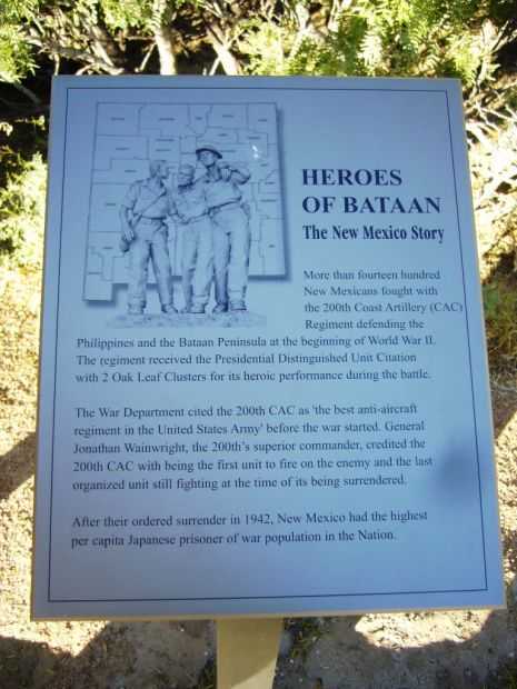 HEROES OF BATAAN WAR MEMORIAL PLAQUE