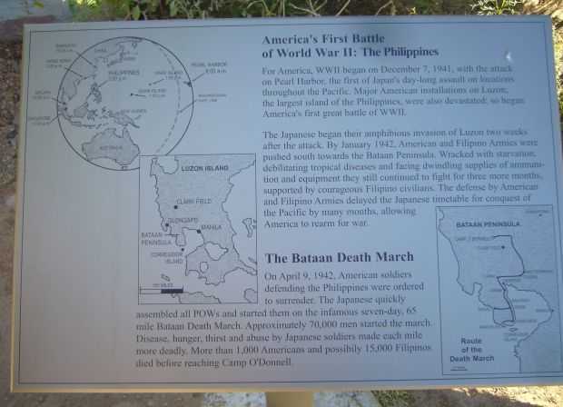 AMERICA’S FIRST BATTLE OF WORLD WAR II: THE PHILIPPINES MEMORIAL PLAQUE