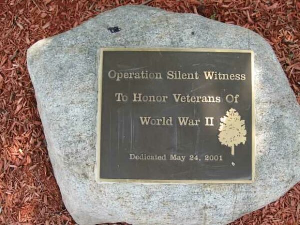 HAWTHORNE OPERATION SILENT WITNESS MEMORIAL TREE PLAQUE