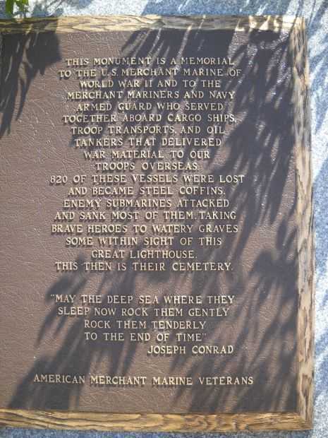 BARNEGAT LIGHT U.S. MERCHANT MARINE WORLD WAR II MEMORIAL PLAQUE