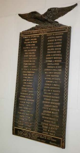 LORD & TAYLOR WORLD WAR I HONOR ROLL MEMORIAL PLAQUE B