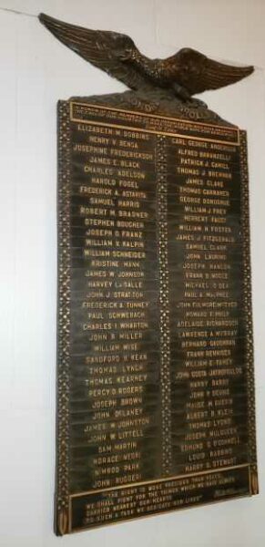 LORD & TAYLOR WORLD WAR I HONOR ROLL MEMORIAL PLAQUE A
