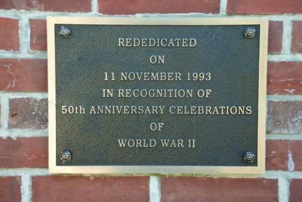 ARMY SIGNAL CORPS WORLD WAR II MEMORIAL BANDSTAND PLAQUE
