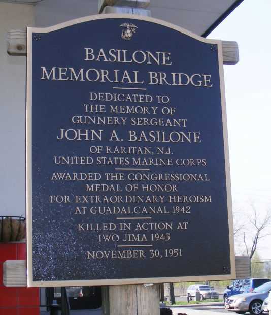 EAST BRUNSWICK BASILONE MEMORIAL BRIDGE MARKER