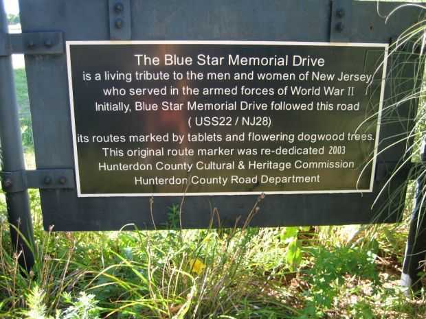 HUNTERDON COUNTY MEMORIAL DRIVE MARKER BACK