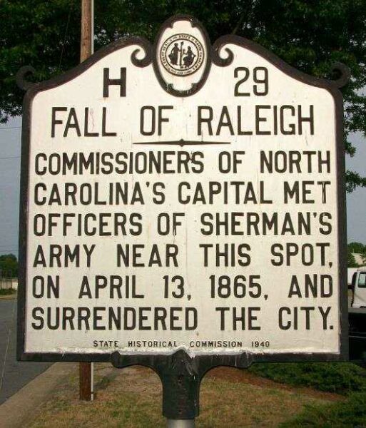FALL OF RALEIGH WAR MEMORIAL MARKER