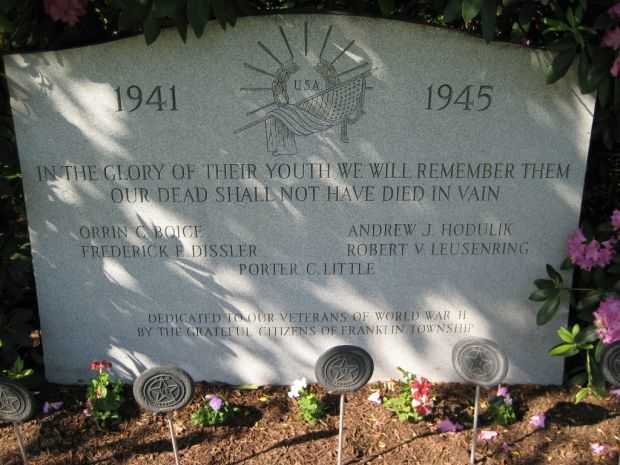 FRANKLIN TOWNSHIP WORLD WAR II MEMORIAL