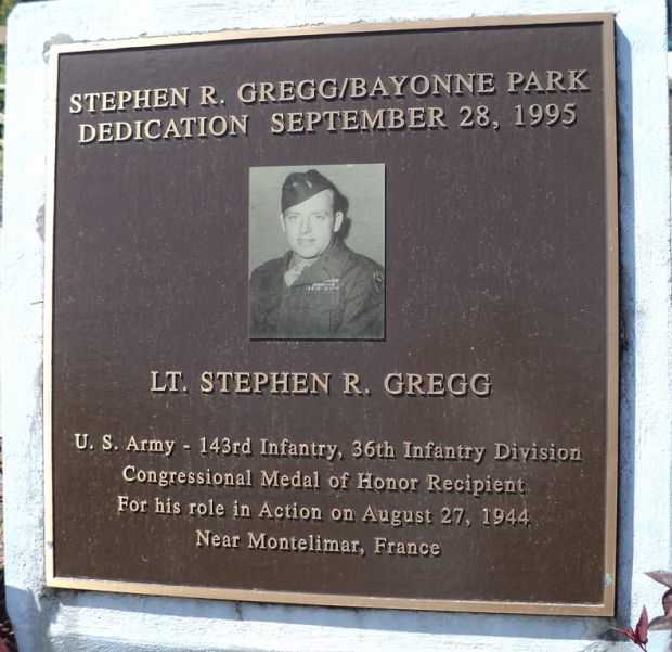 STEPHEN R. GREGG MEDAL OF HONOR WAR MEMORIAL PLAQUE