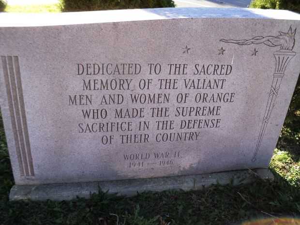 ORANGE WORLD WAR II VETERANS MEMORIAL
