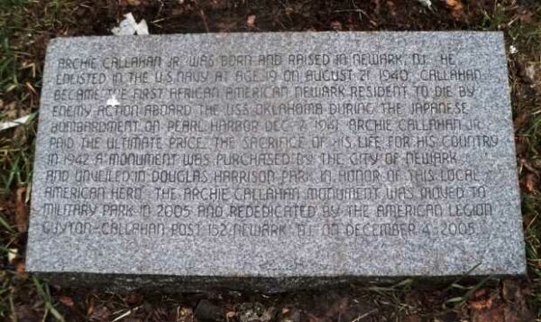 ARCHIE CALLAHAN WAR MEMORIAL TABLET