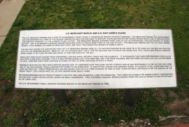 CAMDEN AMERICAN MERCHANT MARINE MEMORIAL PLAQUE B