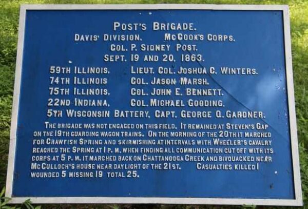 POST’S BRIGADE WAR MEMORIAL PLAQUE