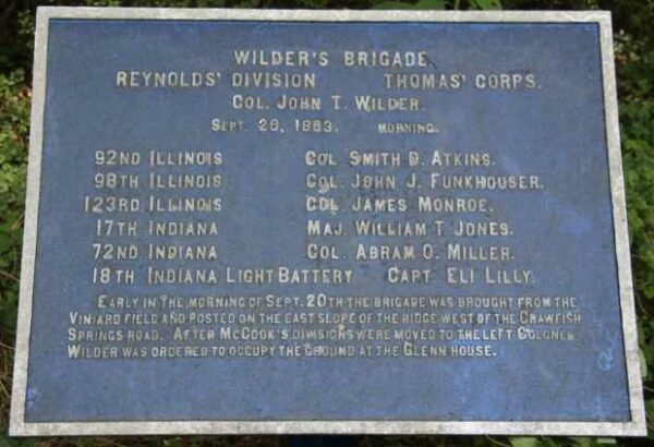 WILDER’S BRIGADE WAR MEMORIAL PLAQUE IV