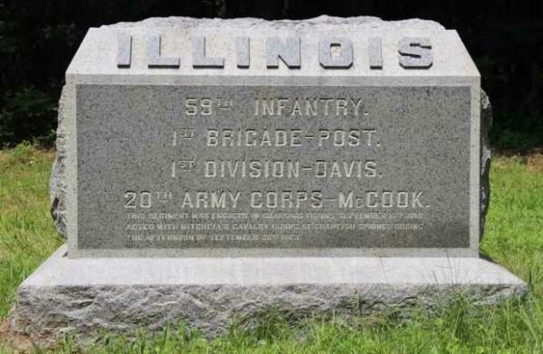 59TH ILLINOIS INFANTRY 1ST BRIGADE WAR MEMORIAL FRONT