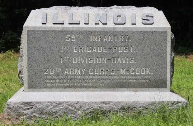 59TH ILLINOIS INFANTRY 1ST BRIGADE WAR MEMORIAL FRONT