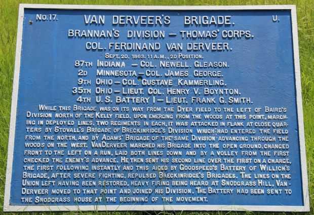 VAN DERVEER’S BRIGADE WAR MEMORIAL PLAQUE IV