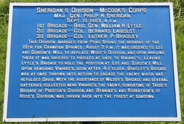 SHERIDAN’S DIVISION–MCCOOK’S CORPS WAR MEMORIAL PLAQUE