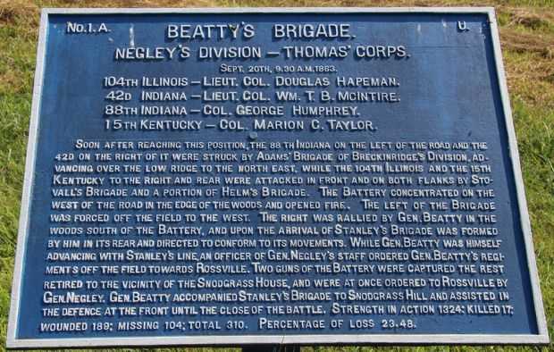 BEATTY’S BRIGADE WAR MEMORIAL PLAQUE IV