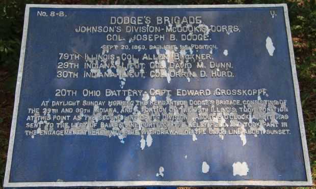 DODGE’S BRIGADE WAR MEMORIAL PLAQUE DAYLIGHT