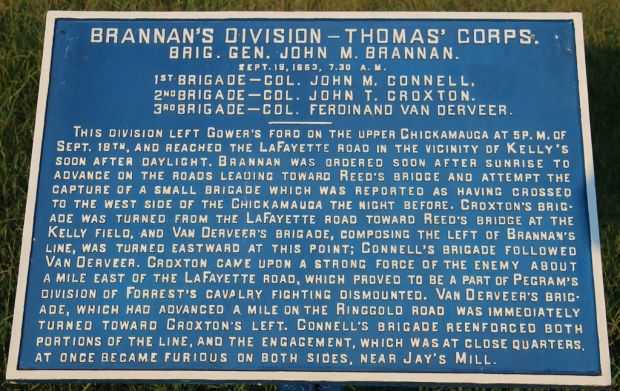 BRANNAN’S DIVISION-THOMAS’ CORPS WAR MEMORIAL PLAQUE