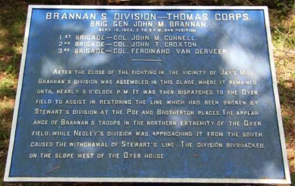 BRANNAN’S DIVISION-THOMAS’ CORPS WAR MEMORIAL PLAQUE II