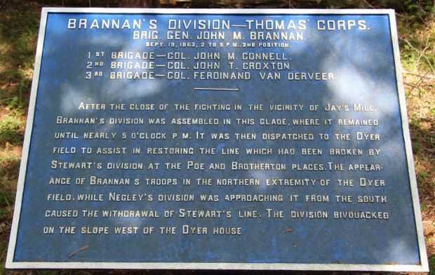 BRANNAN’S DIVISION-THOMAS’ CORPS WAR MEMORIAL PLAQUE II