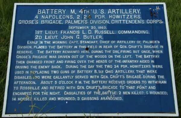 BATTERY M, 4TH U.S. ARTILLERY WAR MEMORIAL PLAQUE II