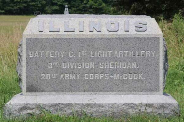BATTERY C, 1ST ILLINOIS LIGHT ARTILLERY WAR MEMORIAL FRONT