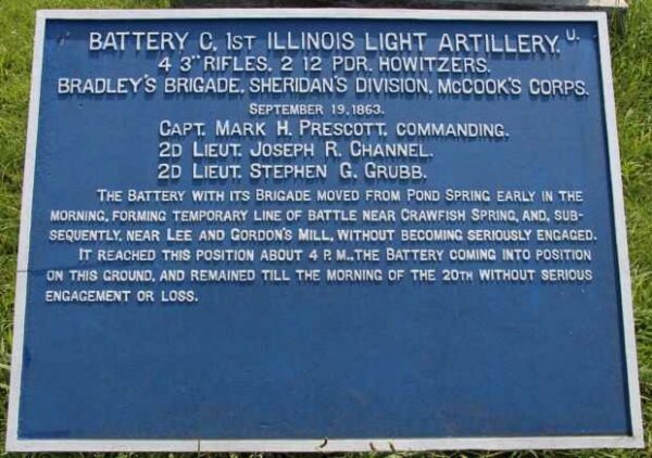 BATTERY C, 1ST ARTILLERY WAR MEMORIAL PLAQUE