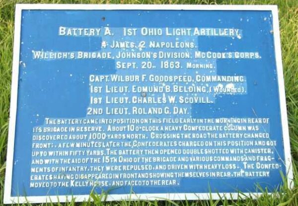 BATTERY A, 1ST OHIO LIGHT ARTILLERY WAR MEMORIAL PLAQUE II