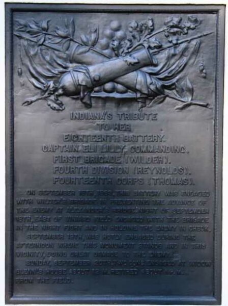 18TH IND BATTERY WAR MEMORIAL PLAQUE