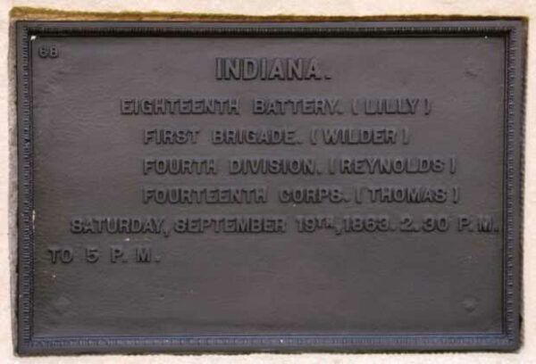 INDIANA EIGHTEENTH BATTERY WAR MEMORIAL PLAQUE III