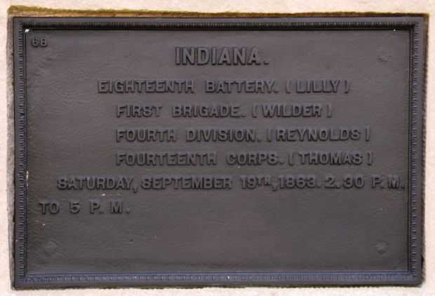 INDIANA EIGHTEENTH BATTERY WAR MEMORIAL PLAQUE III