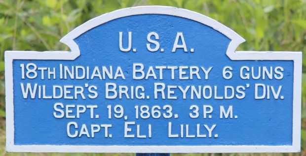 U.S.A. 18TH INDIANA BATTERY 6 GUNS WAR MEMORIAL MARKER