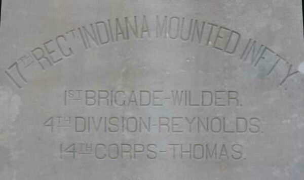 17TH REG’T INDIANA MOUNTED INFT’Y WAR MEMORIAL STONE