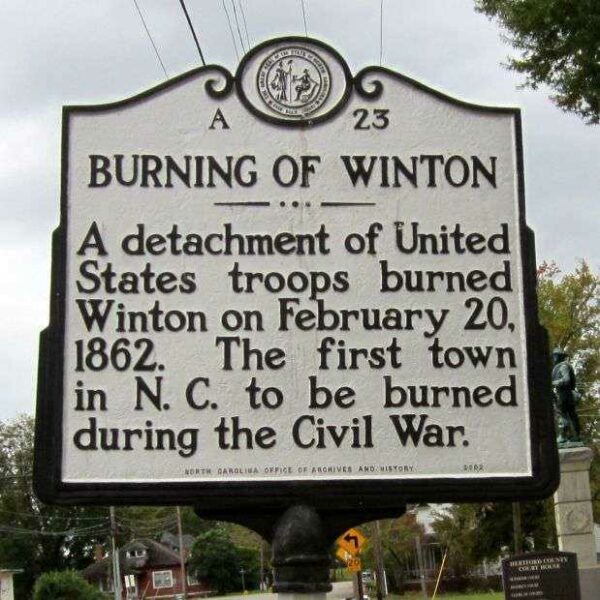 BURNING OF WINTON WAR MEMORIAL MARKER