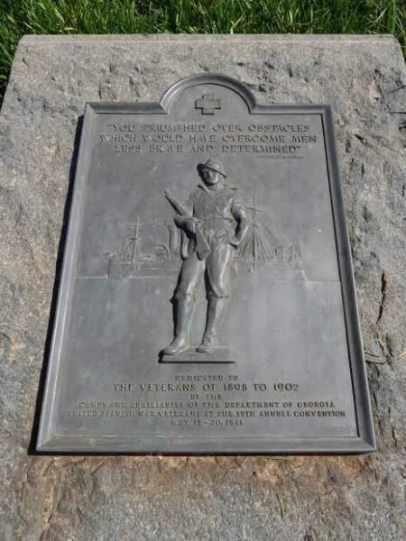 ATHENS VETERANS OF 1898 TO 1902 MEMORIAL PLAQUE