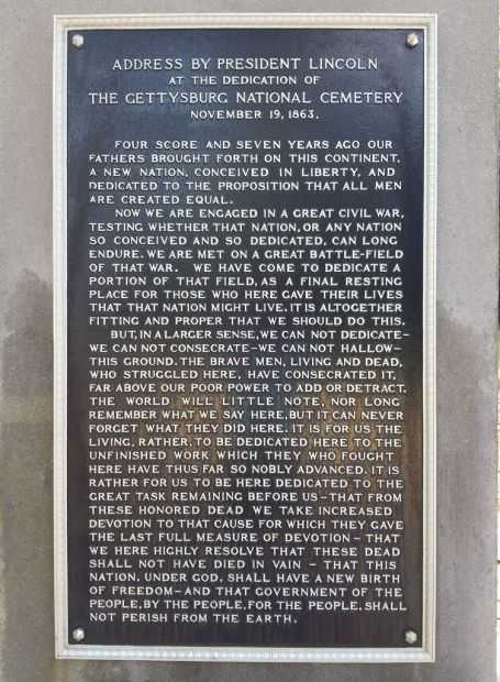 FORT MITCHELL ADDRESS BY PRESIDENT LINCOLN MEMORIAL PLAQUE