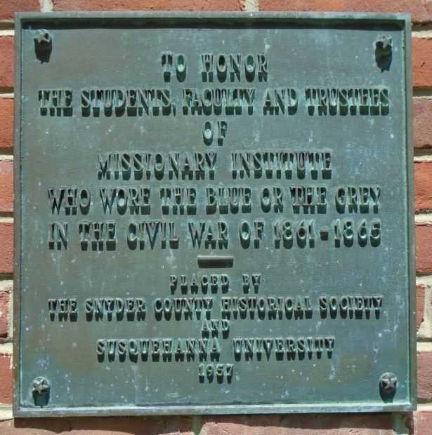 MISSIONARY INSTITUTE STUDENTS, FACULTY AND TRUSTEES CIVIL WAR MEMORIAL PLAQUE