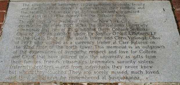 SELINSGROVE SEPTEMBER 11, 2001 WAR MEMORIAL STONE C